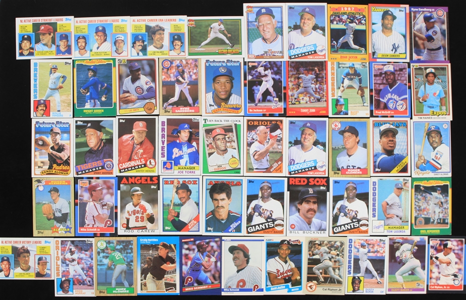 1978-1991 Tim Raines Montreal Expos Gary Sheffield Milwaukee Brewers Deion Sanders New York Yankees Mark McGwire Oakland Athletics and More Fleer Donruss and Topps Trading Cards (Lot of 50)