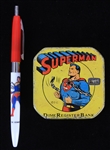 1940s-1970s Superman 2.5" Dime Bank and Pen (Lot of 2)