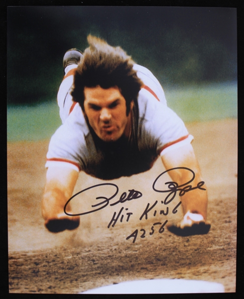1963-78, 84-86 Pete Rose Cincinnati Reds Autographed 8"x10" Color Photo (JSA)
