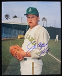 1968-1974 Jim "Catfish" Hunter (d.1999) Oakland Athletics Autographed 8"x10" Color Photo (JSA)