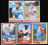 1979-1988 Fergie Jenkins Texas Rangers Ernie Banks Chicago Cubs and More Autographed Baseball Trading Cards (JSA)(Lot of 5)