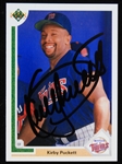 1991 Kirby Puckett (d.2006) Minnesota Twins Autographed Upper Deck Baseball Trading Card #544 (JSA)