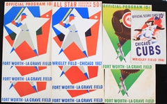 1940s-1960s Chicago Cubs Fort Worth Cats and 1962 MLB All Star Game Official Scorecards and Souvenir Program (Lot of 9)