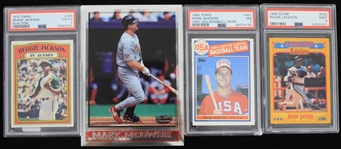 1972-1998 Reggie Jackson Oakland Athletics and Mark McGwire St. Louis Cardinals Trading Cards (PSA Slabbed) (Lot of 4)