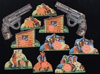 1930s Mortons Salt Lone Ranger Guns and Lone Ranger Cardboard Targets (Lot of 11)