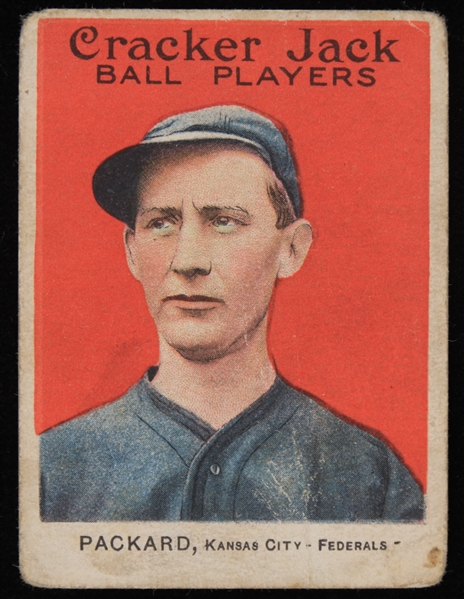 1915 Eugene Packard Kansas City Federals Cracker Jack #142 Baseball Trading Card