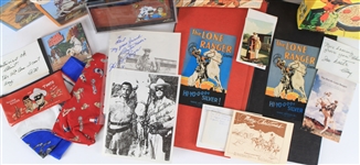 1950's-2000's The Lone Ranger Memorabilia Collection - Lot of 25+ w/ Scrap Books, Junior Holster Set, Target Sets, Lunch Box, Board Game & More