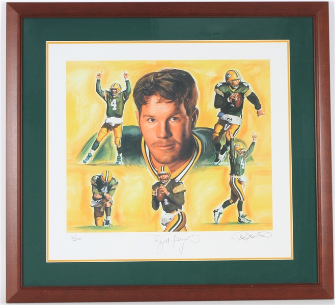 1998 Brett Favre Green Bay Packers Signed 28" x 30" Framed Lithograph (JSA) 3/200
