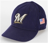 2001 Nick Neugebauer Milwaukee Brewers Signed Game Worn Cap (MEARS LOA/JSA)