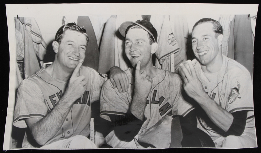 1948 Bob Lemon Don Black Bob Feller Cleveland Indians 6" x 10" Photo