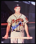 1953-1966 Eddie Matthews (d.2001) Milwaukee Braves Autographed 8x10 Color Photo (JSA)