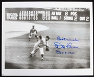 1956 Don Larson New York Yankees Autographed 8x10 B&W Photo (JSA)