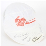 1980s Multi Signed Stormin & Vukes Bar Hat w/ 6 Signatures Including Pete Vuckovich, Charlie Moore, Bruce Froemming, Rick Roufus & More (JSA)