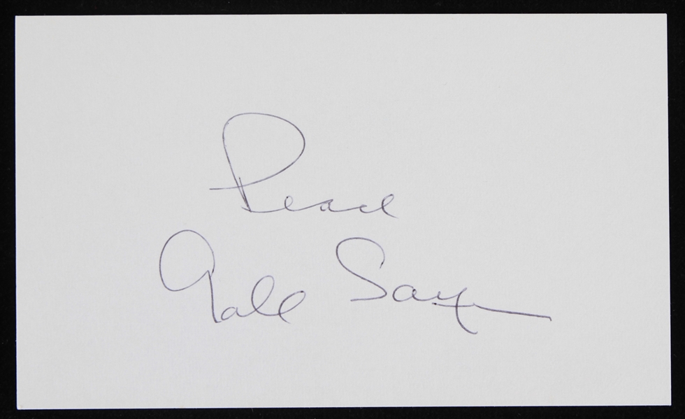 1965-1971 Gale Sayers (d.2020) Chicago Bears Autographed Index Card (JSA)