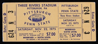 1975 Pittsburgh vs. Penn State at Three Rivers Stadium Full Ticket