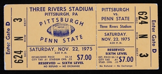 1975 Pittsburgh vs. Penn State at Three Rivers Stadium Full Ticket