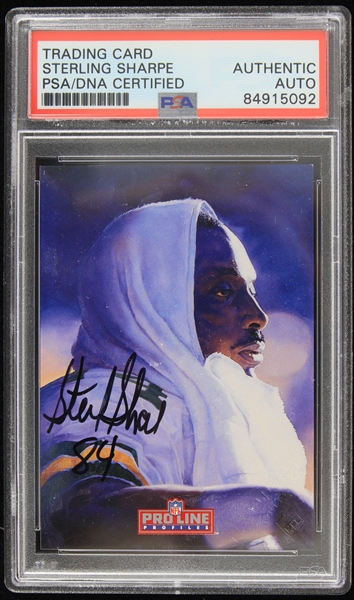 1992 Sterling Sharpe Green Bay Packers Signed Pro Line Trading Card (PSA/DNA Slabbed) 