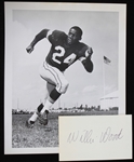 1960s Willie Wood Green Bay Packers Original 8" x 10" Photo and Signed Index Card - Lot of 2 (JSA)