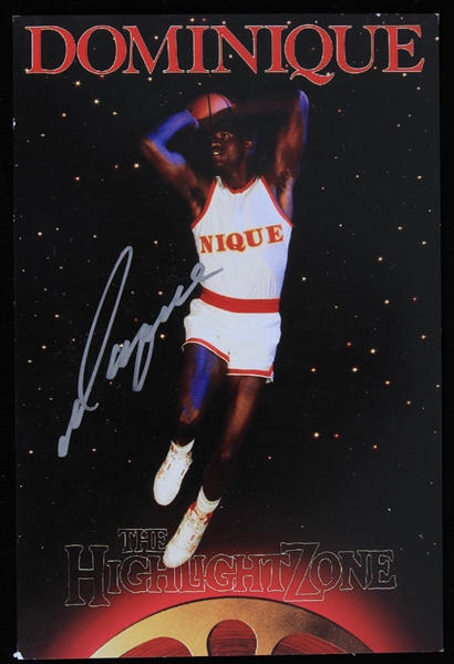 1982-1994 Dominique Wilkins Atlanta Hawks Autographed Postcard (JSA)