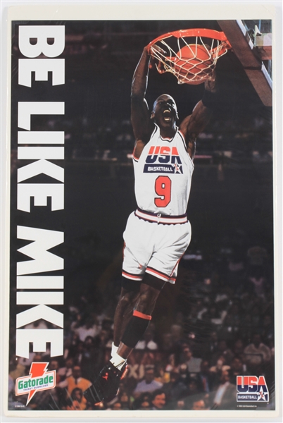 1992 Michael Jordan USA Basketball 17" x 25" Gatorade Be Like Mike Poster