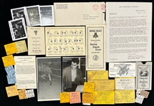 1930s-1940s Milwaukee Boxing Memorabilia Featuring Ticket Stubs Dressing Room Passes 2"x3" and 4"x7" B&W  Photos and More (Lot of 70+ Items)
