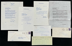 1930s-1950s Fred Saddy and Walter Annenberg Letters and Addressed Envelopes (Lot of 12)