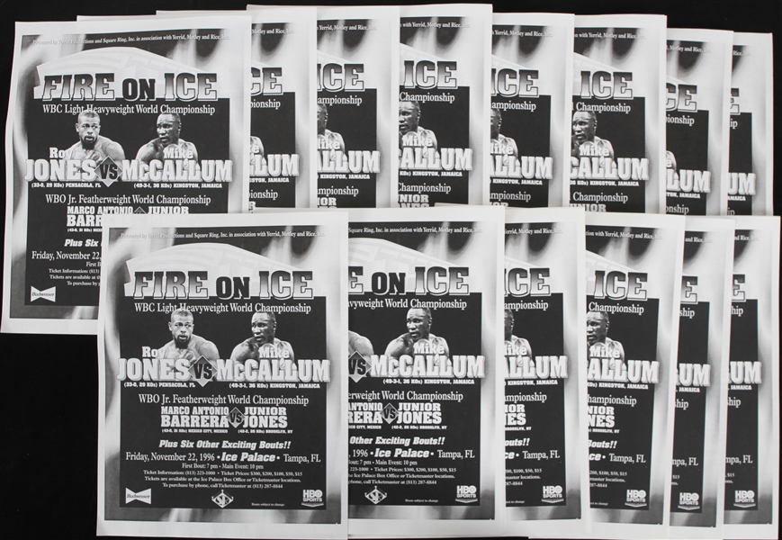 1996 Jones vs McCallum Fire on Ice Event 8"x10" B&W Flyers (Lot of 25)