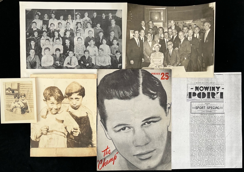 1940s Boxing  B&W Photos, Letters, Program and More (Lot of 11)