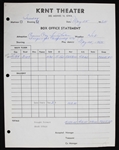1965 Muhammad Ali Sonny Liston World Heavyweight Championship KRNT Theater Closed Circuit Box Office Statement