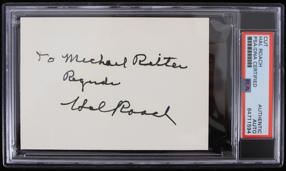 1980s Hal Roach Producer Signed Cut (PSA Slabbed)