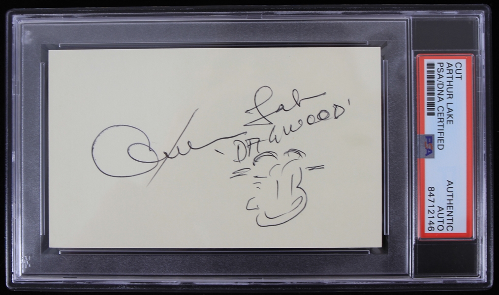 1960s Arthur Lake Dagwood Signed Cut (PSA Slabbed) 