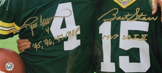 1997 Bart Starr Brett Favre Green Bay Packers Signed 29 x 31 Framed Photo Display (JSA/Favre Hologram)