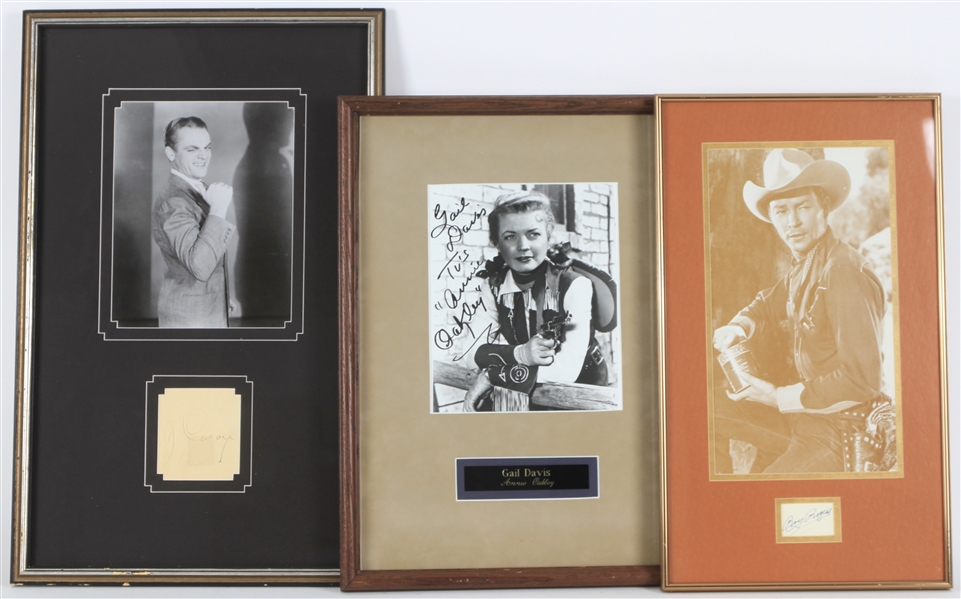 1950s-2000s Hollywood Signed Framed Display Collection - Lot of 5 w/ Roy Rogers, James Cagney, Arnold Palmer Signed 8" x 10" & More (JSA)