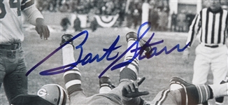 2000's Bart Starr Green Bay Packers Signed 18 x 18 Framed Ice Bowl Sneak Photo (JSA)