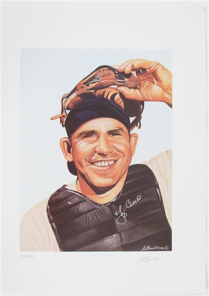 Yogi Berra New York Yankees 14x17 signed lithograph (JSA)