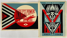 2019 Shepard Fairey Artist Signed 18" x 24" Lithographs - Lot of 2 (JSA) 