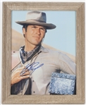 1960s Clint Eastwood Western Actor Signed 13" x 16" Framed Photo (JSA)