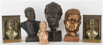 1960s John F. Kennedy 35th President of the United States Busts & Bookends - Lot of 5