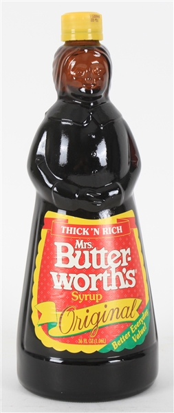 1998 Mrs. Butter-worths 36 Fluid Ounce Never Opened Thick-N-Rich Original Syrup Bottle