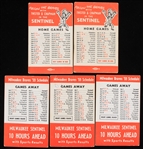 1959 Milwaukee Braves Pocket Schedules - Lot of 5