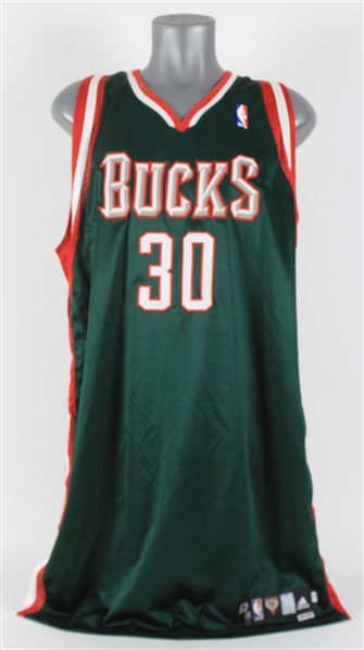 2008-09 Malik Allen Milwaukee Bucks Game Worn Road Jersey (MEARS LOA/Bucks COA)