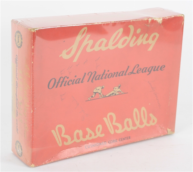 1940s Spalding Official National League Ford Frick Empty Baseball Carton