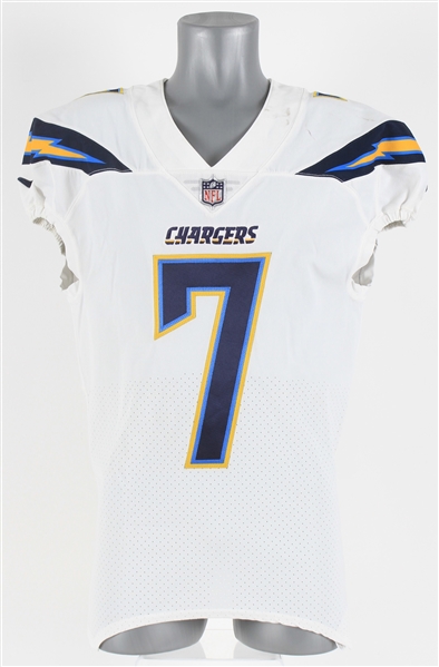 2017 Cardale Jones Los Angeles Chargers Road Jersey (MEARS LOA)
