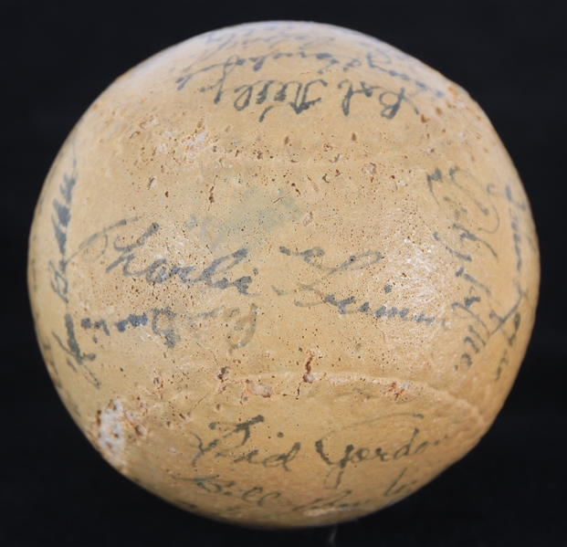 1953 Milwaukee Braves Team Signed DeBeer Anchor Brand Softball w/ 26 Signatures Including Warren Spahn, Eddie Mathews, Del Crandall, Johnny Logan & More (JSA)