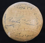 1953 Milwaukee Braves Team Signed DeBeer Anchor Brand Softball w/ 26 Signatures Including Warren Spahn, Eddie Mathews, Del Crandall, Johnny Logan & More (JSA)