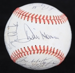 1982 Kansas City Royals Team Signed OAL MacPhail Baseball w/ 22 Signatures Including George Brett, Hal McRae, Vida Blue & More (JSA) 