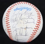 1982 Kansas City Royals Team Signed OAL MacPhail Baseball w/ 22 Signatures Including George Brett, Hal McRae, Vida Blue & More (JSA) 