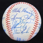 1983 Kansas City Royals Team Signed OAL MacPhail Baseball w/ 19 Signatures Including George Brett, Gaylord Perry, Willie Wilson & More (JSA)