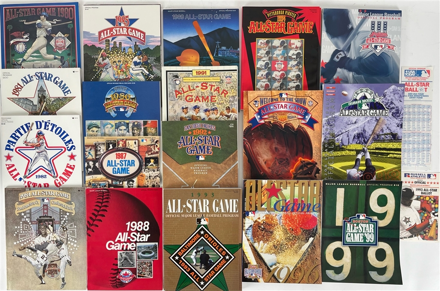 1980-99 MLB All Star Game Program Collection - Lot of 18