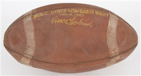 1967 Vince Lombardi Green Bay Packers MAC Night Commemorative Football w/ Painted Signature